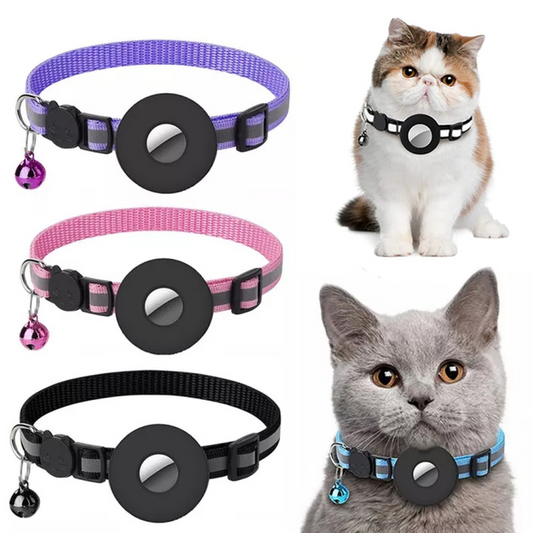 Reflective Pet Collar with AirTag Holde